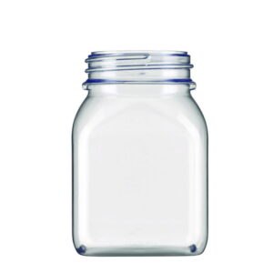 Square wide-mouth containers, without closure, series 310, PVC, clear