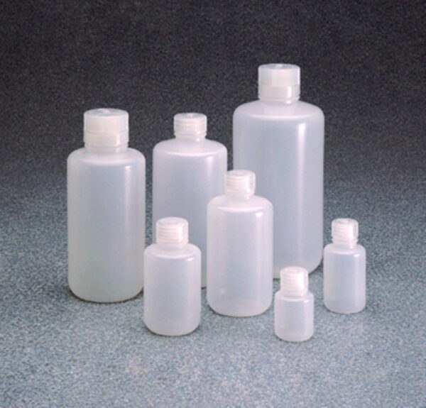 Narrow-mouth bottles Nalgene™, with closure, LDPE