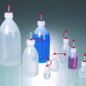 Narrow neck bottles, with dropping closure, LDPE