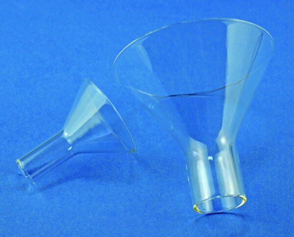 Powder funnels, soda-lime glass