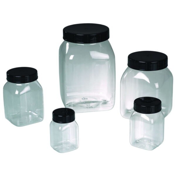 Square wide-mouth containers, PETG