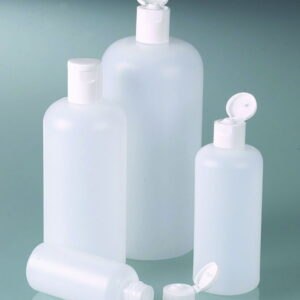 Round bottles, HDPE, with snap closure, PP