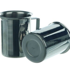 Beakers, stainless steel, with rim, spout and handle