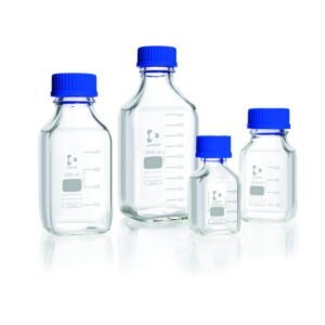 Square shape laboratory bottles, DURAN®, with retrace code