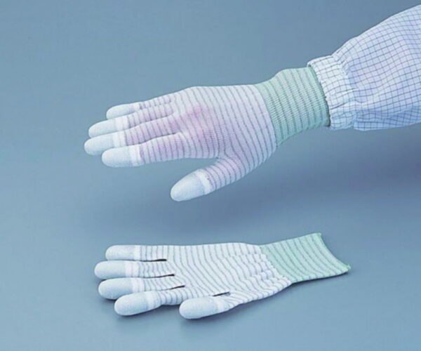 Conductive Gloves ASPURE LINE, white, Anti-static, Nylon, coated fingertips