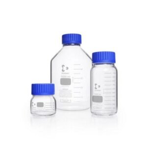 Wide-mouth bottles with GLS 80® neck, DURAN®, clear, with screw cap