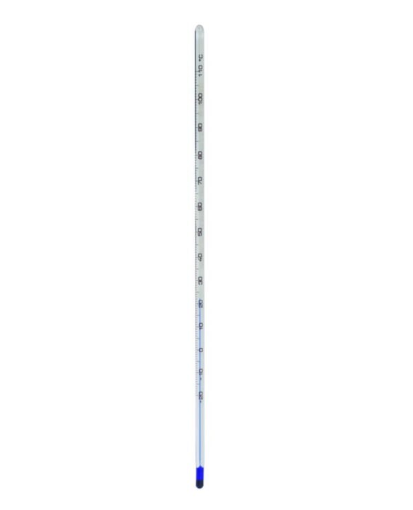 General-purpose thermometers, blue filling, with safety coating