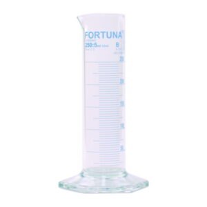 Measuring cylinders FORTUNA®, borosilicate glass 3.3, low form, class B, blue graduated