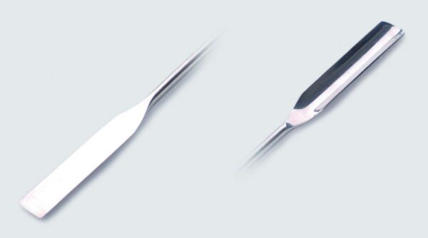 Spatulas, round grooved, 18/10 steel