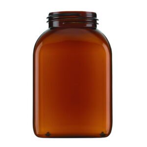 Square, wide-mouth containers, without closure, series 310, PVC, brown