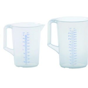 Measuring jugs with closed handle, PP, with two scales