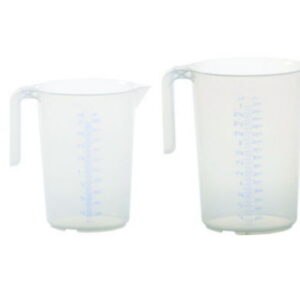 Measuring jugs, open handle, PP, with two scales