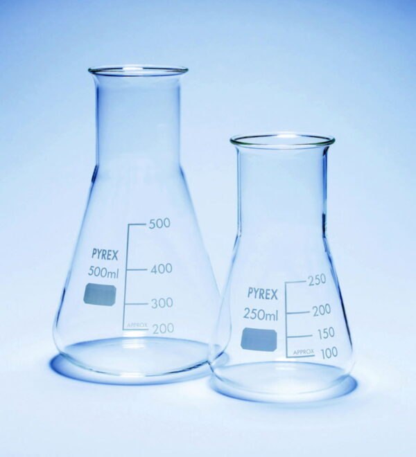 Flasks, wide neck, Pyrex®