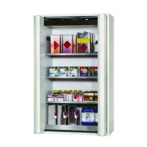 Safety Storage Cabinets S-PHOENIX Vol. 2-90 with Folding Doors, 3 shelves, stainless steel