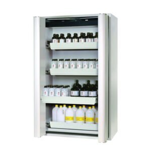 Safety Storage Cabinets S-PHOENIX Vol. 2-90 with Folding Doors, 4 pull-out trays, powder-coated sheet steel