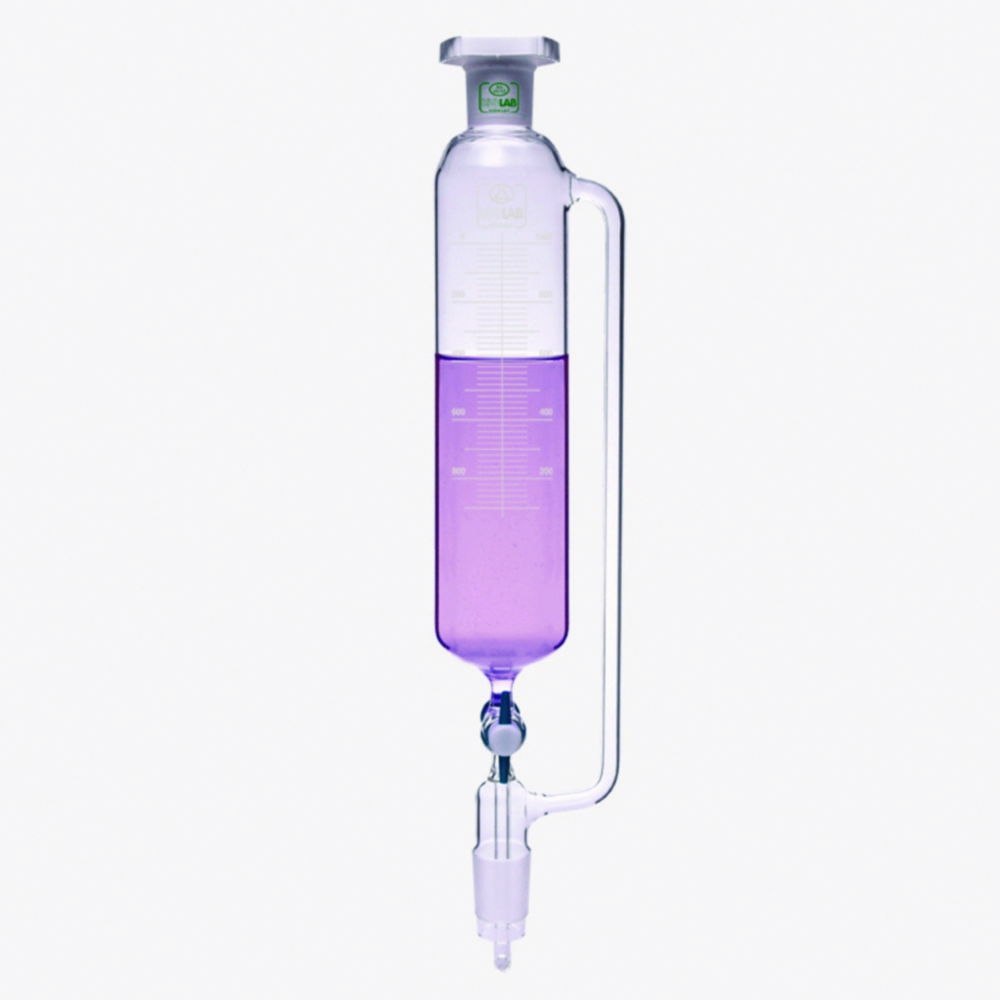 Dropping funnels, cylindrical, with pressure equalizing tube, Borosilicate glass 3.3
