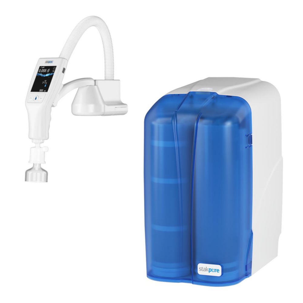 Ultra pure water system OmniaTap-T xstouch 8, under-bench version with OptiFilltouch wall dispenser