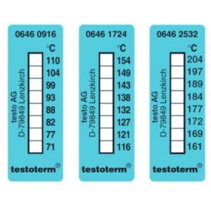 8-step irreversible temperature strips testoterm®