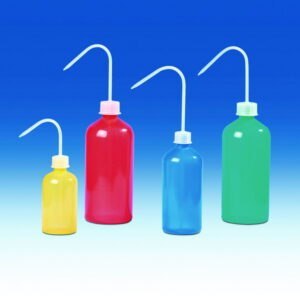 Coloured wash-bottles, narrow-neck, LDPE