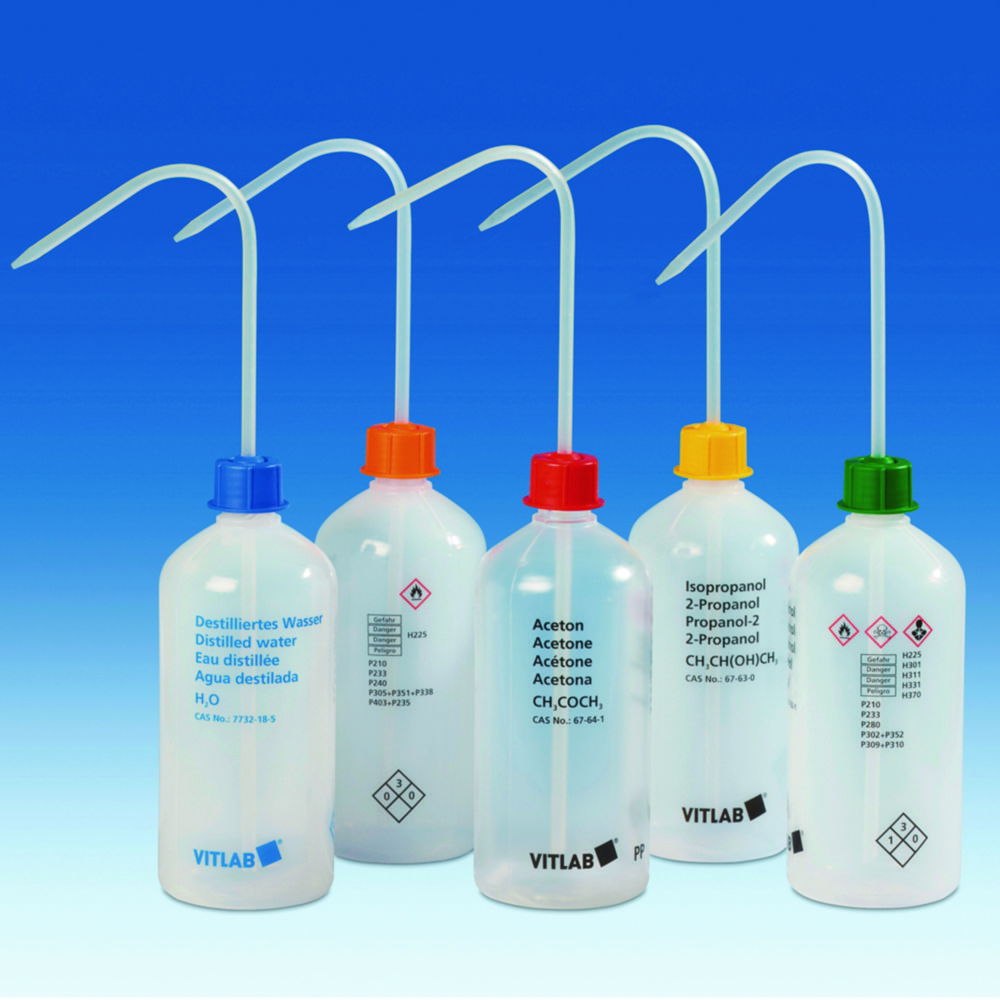 VITsafe™ Safety wash bottles, narrow neck, PP/LDPE