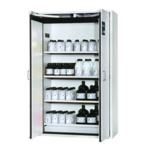Safety Storage Cabinets S-CLASSIC-90 WD, 4 shelves, bottom collecting sump
