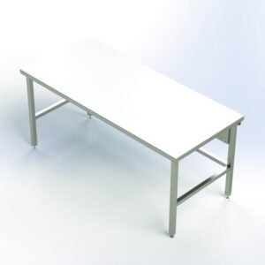 Cleanroom tables high- adjustable with a smooth worktop