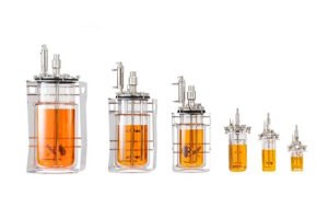 Multifors 3 supports glass vessels from 100 mL to 10 L and single-use vessels from multiple suppliers